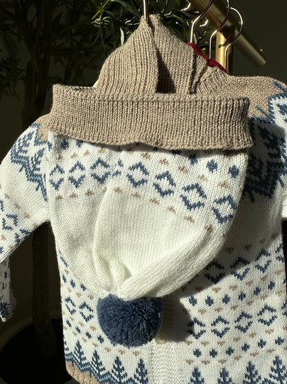 baby knitwear hat in winter print