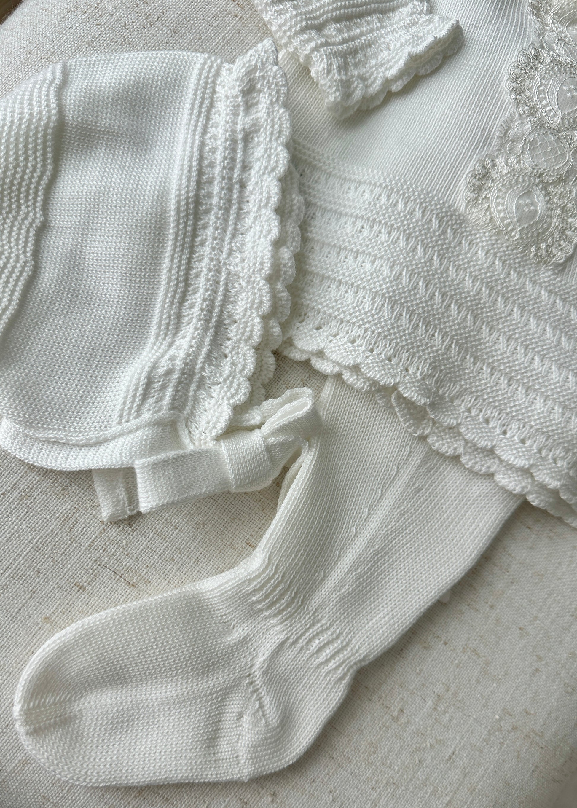 Heirloom quality baptism, christening, Sunday church outfit for baby.