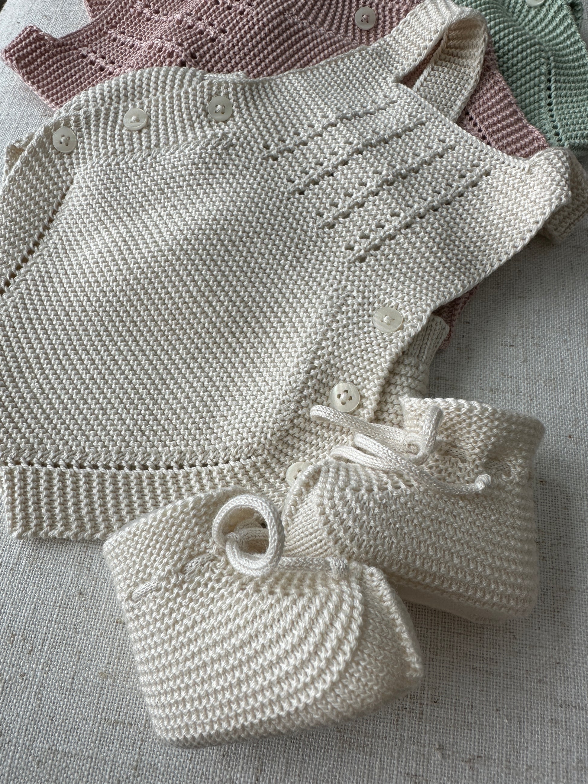 Newborn knitwear and knitted booties from Chicky’s Closet